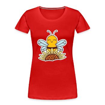 Bee Sticker Bee Bee Wasp - Women's Premium Organic T-Shirt - red - Front - Mia (176cm)