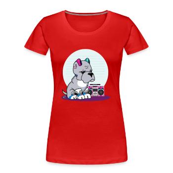 Hip Hop Beat Producer Retro Ghetto Blaster 1990s - Frauen Premium Bio T-Shirt - Rot - Vorne - Mia (176cm)