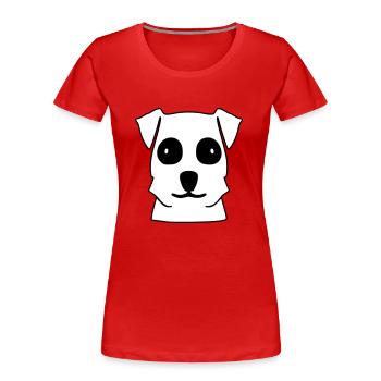Hundekopf Terrier Hund Motiv - Frauen Premium Bio T-Shirt - Rot - Vorne - Mia (176cm)