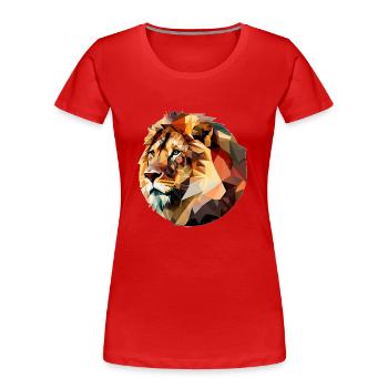 Vektor Löwenkopf Profil Geschenk - Frauen Premium Bio T-Shirt - Rot - Vorne - Mia (176cm)