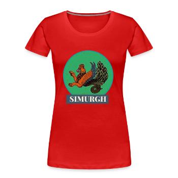 Faravahar Zoroastrianism Simurgh Persia - Women's Premium Organic T-Shirt - red - Front - Mia (176cm)