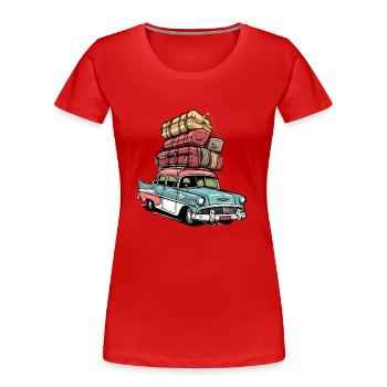 American on a trip - Women's Premium Organic T-Shirt - red - Front - Mia (176cm)