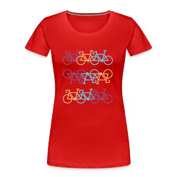 Fahrrad - Frauen Premium Bio T-Shirt - Rot - Vorne - Mia (176cm)