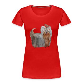 Yorkshire terrier - Women's Premium Organic T-Shirt - red - Front - Mia (176cm)