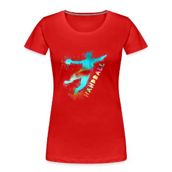 Handball, handballeur, Beach handball, Graffiti - T-shirt bio Premium Femme - rouge - Devant - Mia (176cm)