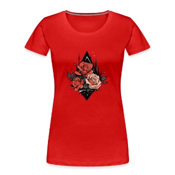 Red Roses - Women's Premium Organic T-Shirt - red - Front - Mia (176cm)