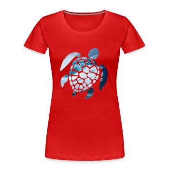 tortue marine - T-shirt bio Premium Femme - rouge - Devant - Mia (176cm)