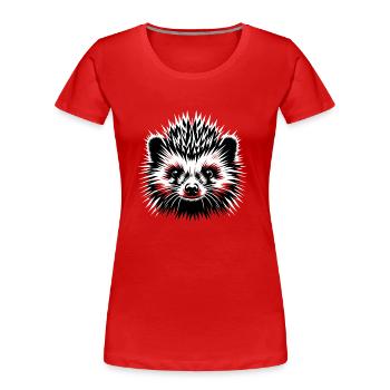 Hedgehog - Women's Premium Organic T-Shirt - red - Front - Mia (176cm)
