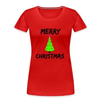 merry christmas - Frauen Premium Bio T-Shirt - Rot - Vorne - Mia (176cm)