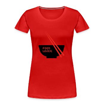 Food Lover (Bowl-Transparent) - Frauen Premium Bio T-Shirt - Rot - Vorne - Mia (176cm)