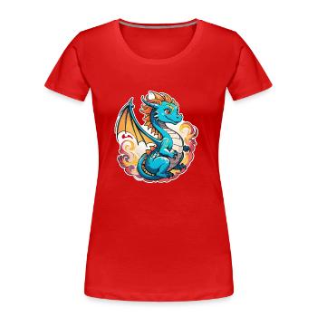 Asian Baby Dragon - Japan - Chinese - Women's Premium Organic T-Shirt - red - Front - Mia (176cm)