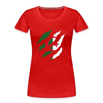 Drapeau Algérie -idée cadeau algérien - T-shirt bio Premium Femme - rouge - Devant - Mia (176cm)