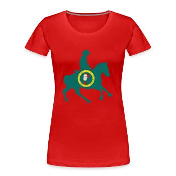 Drapeau de l’État de Washington Cowboy - T-shirt bio Premium Femme - rouge - Devant - Mia (176cm)