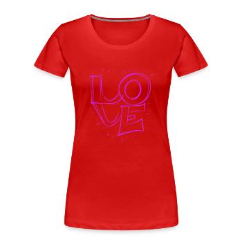 Amour - Liebesrose - Frauen Premium Bio T-Shirt - Rot - Vorne - Mia (176cm)