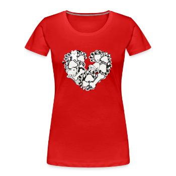 Heart, Dog Paw, Dogs, Paw, Bone - Women's Premium Organic T-Shirt - red - Front - Mia (176cm)
