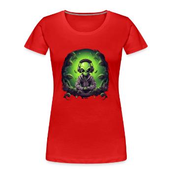 Cadeau extraterrestre Gamer Gamer, Créature extraterrestre - T-shirt bio Premium Femme - rouge - Devant - Mia (176cm)