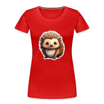 Igel kindlich - Frauen Premium Bio T-Shirt - Rot - Vorne - Mia (176cm)
