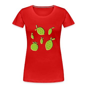 lemon orange lime - Women's Premium Organic T-Shirt - red - Front - Mia (176cm)