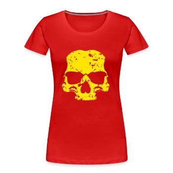 Yellow skull - Women's Premium Organic T-Shirt - red - Front - Mia (176cm)