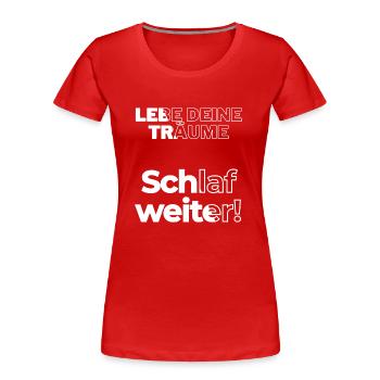 Sleep on - Women's Premium Organic T-Shirt - red - Front - Mia (176cm)