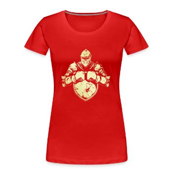 Boxer Chevalier - T-shirt bio Premium Femme - rouge - Devant - Mia (176cm)