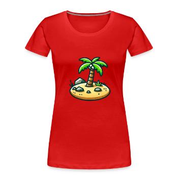 Insel Comic - Frauen Premium Bio T-Shirt - Rot - Vorne - Mia (176cm)