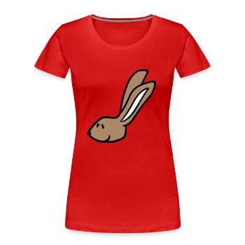 Hase Kaninchen Häschen Cartoon Kleintier niedlich - Frauen Premium Bio T-Shirt - Rot - Vorne - Mia (176cm)