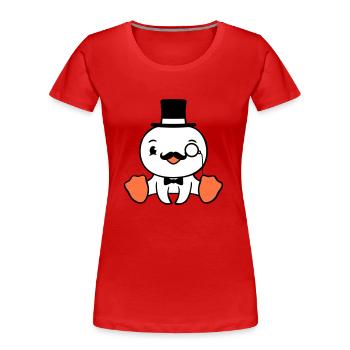 Sir Vogel Zylinder Hut Monokel Brille reicher Herr - Frauen Premium Bio T-Shirt - Rot - Vorne - Mia (176cm)