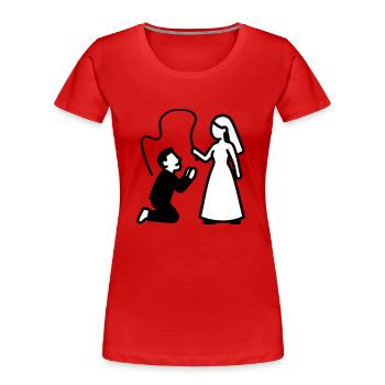 Ehepaar Hochzeit Peitsche - Frauen Premium Bio T-Shirt - Rot - Vorne - Mia (176cm)