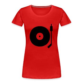 dj Turntable - Frauen Premium Bio T-Shirt - Rot - Vorne - Mia (176cm)