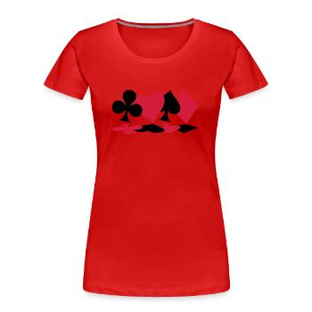 Karten - Frauen Premium Bio T-Shirt - Rot - Vorne - Mia (176cm)