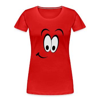 SMILEY - Frauen Premium Bio T-Shirt - Rot - Vorne - Mia (176cm)