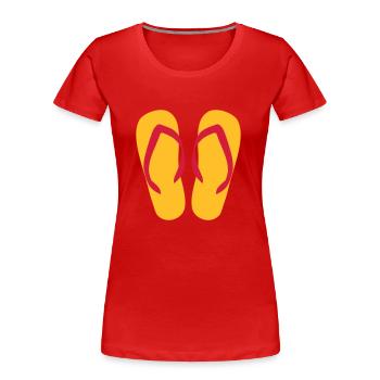 Flip Flops - Tongs - T-shirt bio Premium Femme - rouge - Devant - Mia (176cm)