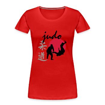 Judo - Frauen Premium Bio T-Shirt - Rot - Vorne - Mia (176cm)