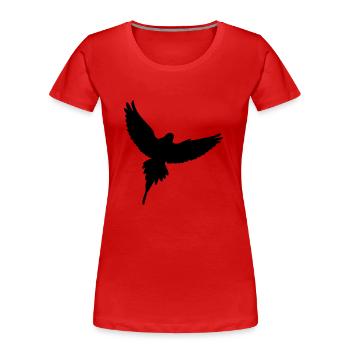Vogel - Frauen Premium Bio T-Shirt - Rot - Vorne - Mia (176cm)