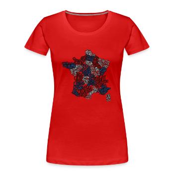 Map of France - Women's Premium Organic T-Shirt - red - Front - Mia (176cm)