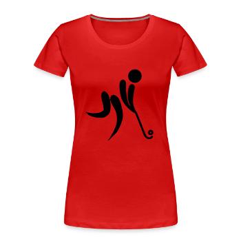 field hockey os - T-shirt bio Premium Femme - rouge - Devant - Mia (176cm)