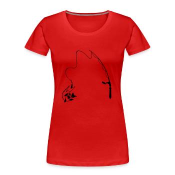 Rute & Hecht - Frauen Premium Bio T-Shirt - Rot - Vorne - Mia (176cm)