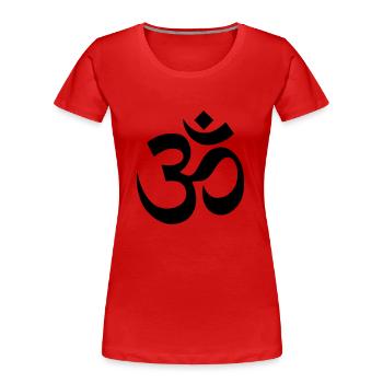 Aum Om Symbol - Women's Premium Organic T-Shirt - red - Front - Mia (176cm)