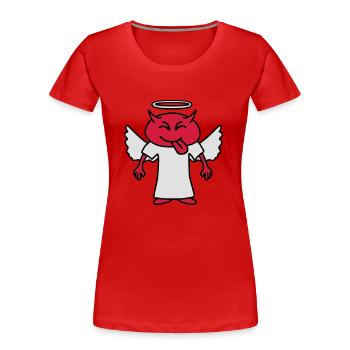 Cheeky Devil Angel - Women's Premium Organic T-Shirt - red - Front - Mia (176cm)