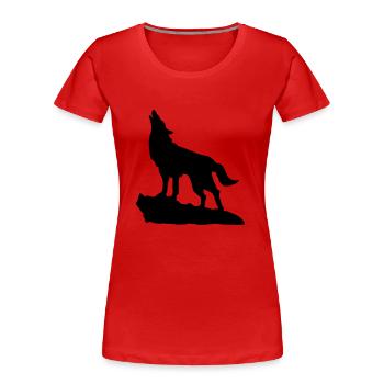 Wolf Howling - Women's Premium Organic T-Shirt - red - Front - Mia (176cm)