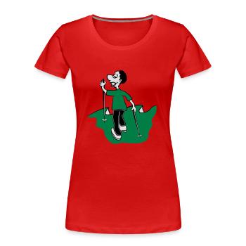 nordic walking drôle - T-shirt bio Premium Femme - rouge - Devant - Mia (176cm)