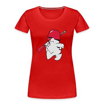 Schneemann soldat gewehr flinte - Frauen Premium Bio T-Shirt - Rot - Vorne - Mia (176cm)