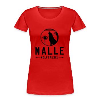 malle wolfsrudel - Frauen Premium Bio T-Shirt - Rot - Vorne - Mia (176cm)