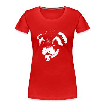 Süßes Freches Flinkes Haustier Zunge rausstrecken - Frauen Premium Bio T-Shirt - Rot - Vorne - Mia (176cm)