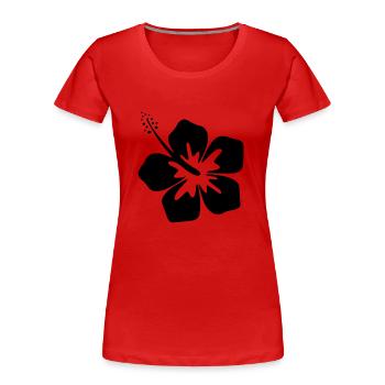 Hibiskus - Frauen Premium Bio T-Shirt - Rot - Vorne - Mia (176cm)