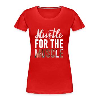 agitation pour le muscle - T-shirt bio Premium Femme - rouge - Devant - Mia (176cm)