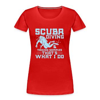 Scuba Diving & Taking Samples Ocean Student - Frauen Premium Bio T-Shirt - Rot - Vorne - Mia (176cm)