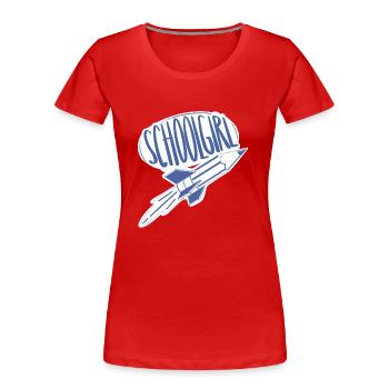 Écolière / premier jour d’école / débutants à l’école - T-shirt bio Premium Femme - rouge - Devant - Mia (176cm)