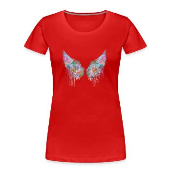 angelwings,flügel,bunt,engelsflügel,blumen - Frauen Premium Bio T-Shirt - Rot - Vorne - Mia (176cm)